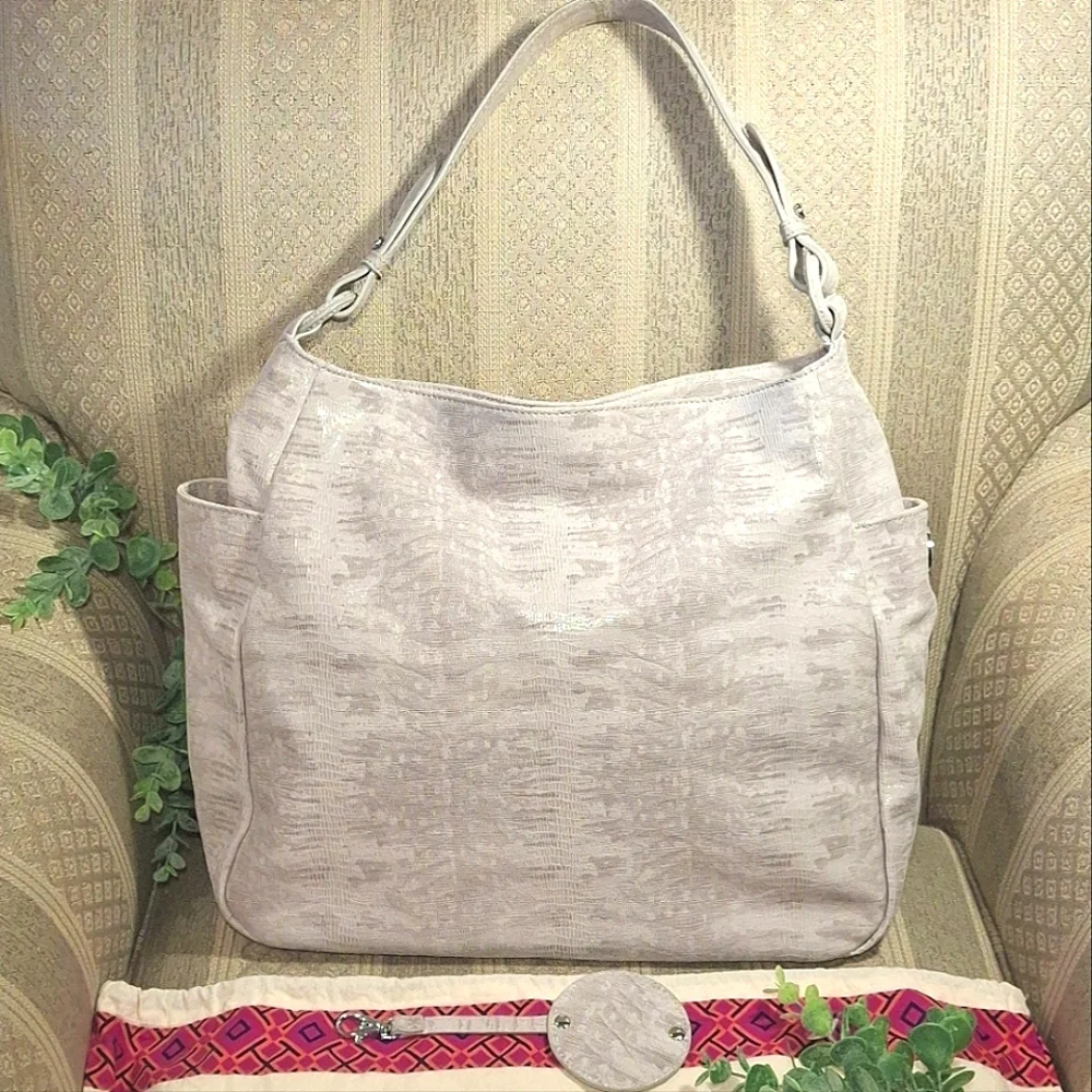 Tory Burch Vintage Lizard Leather Embossed Hobo Bag